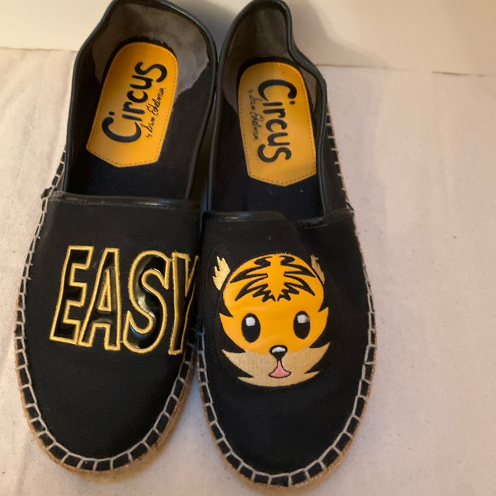 Circus by Sam Edelman Size 7.5 Black Leni Esparilles Easy Tiger Boho Slip on